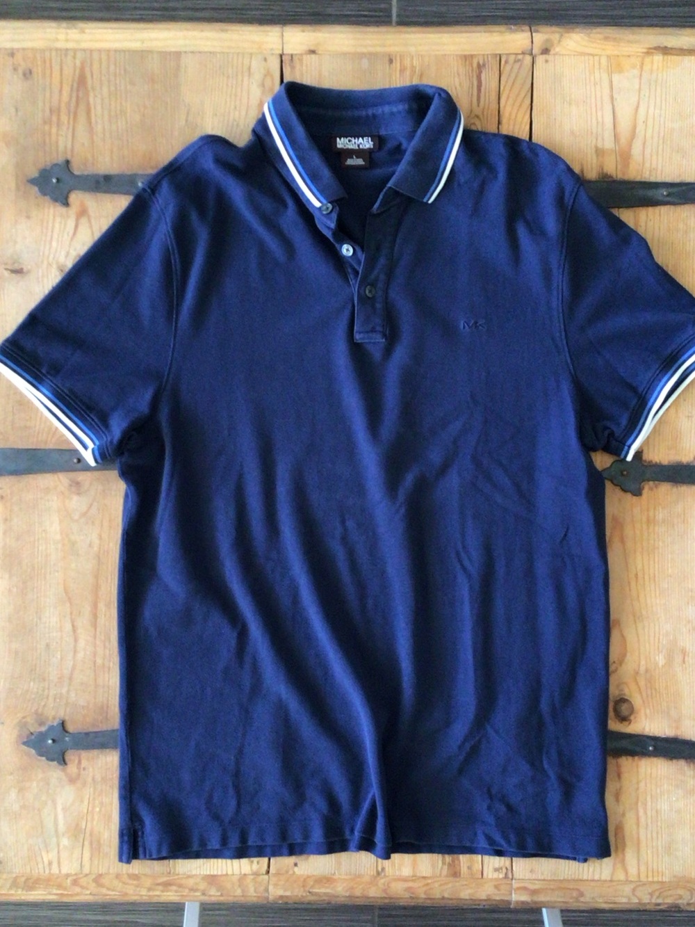 Michael Kors Navy Polo with White Contrast Trim